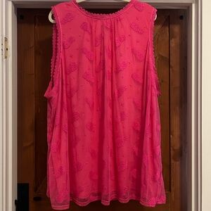 Torrid Pink Sleeveless Pleated Blouse